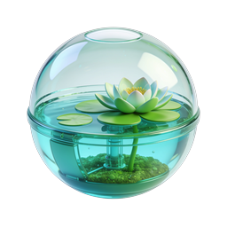 Futuristic Lotus Terrarium Glass Sphere Icon