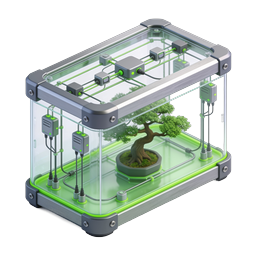 Icono 3D de cámara de crecimiento inteligente de plantas futurista