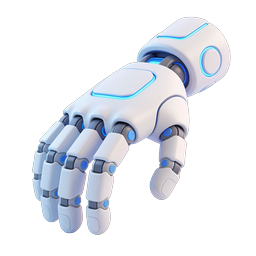 Futuristic Robotic Hand Icon - AI Technology Symbol