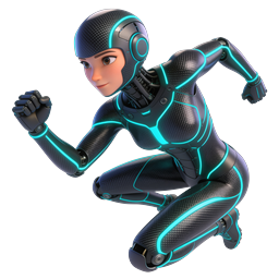 Futuristic Runner Character Icon - Cyberpunk Neon Design