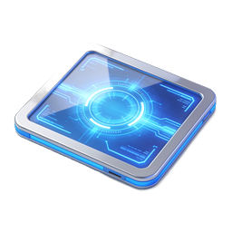 Icona tablet scanner futuristico - Design tech 3D