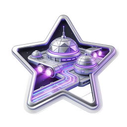 Futuristic Space Station Star Icon | Sci-Fi 3D Design