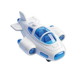 Futuristic Spaceship Jet Icon - 3D Toy Style