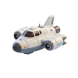 Futuristic Spaceship 3D Icon - Sci-Fi Jet Aircraft