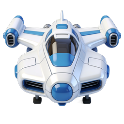 Futuristic Spaceship Icon - 3D Spacecraft Design