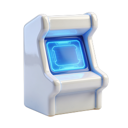 Futuristic Tech Chair with Blue Display Icon - 3D Render