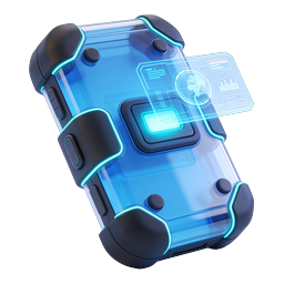 Futuristic Tech Container with Holographic Display