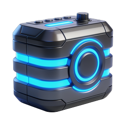 Futuristic Tech Crate Icon - Sci-Fi 3D Design