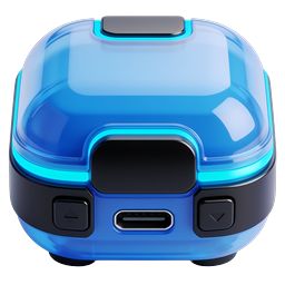 Futuristic Tech Pod Icon | Neon Blue Smart Device