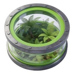 Futuristic Terrarium Biome Icon - Sealed Eco Container