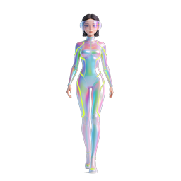Futuristic VR Woman Holographic Tech Icon