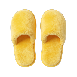 Ícone de pantufas de pelúcia amarelas e aconchegantes para casa e estilo de vida