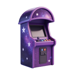 Galaxy Arcade Machine Icon - Cosmic Gaming 3D Design