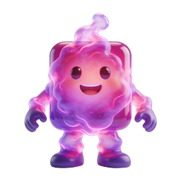 Cute Galaxy Jelly Character 3D Icon | Pink Purple Blob Mascot