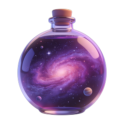 Galaxy Potion Bottle Fantasy Icon | Cosmic Magic Design