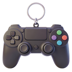 Game Controller Keychain Icon | 3D Clay Gaming Accessory