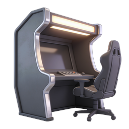 Futuristic Gaming Command Station Icon 3D