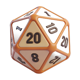 Premium 3D D20 Gaming Dice Icon for Tabletop RPGs