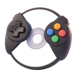 Gaming Disc Controller Icon - 3D Retro Game Tech