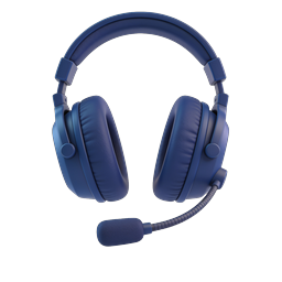 Navy Blue Gaming Headset with Microphone Icon
