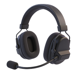 Premium Gaming Headset with Microphone Icon - Realistic 3D