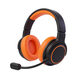 Gaming Headset Icon - 3D Audio Headphones with Mic