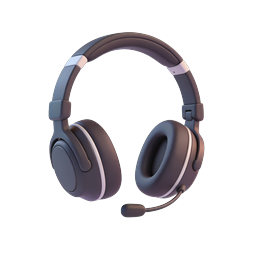 Ícone de headset gamer com microfone – renderização 3D