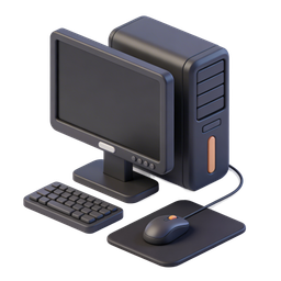 Modern Desktop Computer Icon for Technology Projects