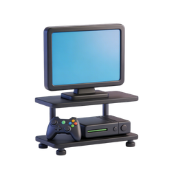 Modern Gaming Console and TV Icon for Digital Use