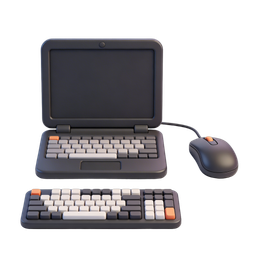 Laptop and Keyboard Icon for Tech Applications