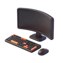 Curved Monitor Computer Icon for Digital Use