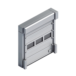 Isometric Garage Door Icon - 3D Metal Shutter Design