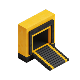 Isometric Garage Entrance with Yellow Ramp Icon