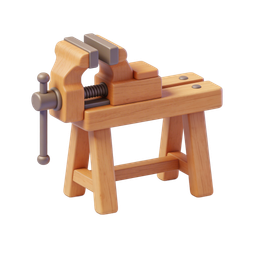 Wooden Workbench Clamp Icon for Crafting Projects