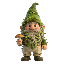 Whimsical Garden Gnome Character 3D Illustration