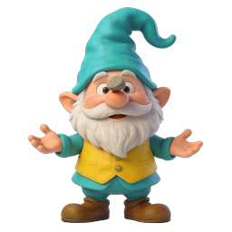 Friendly Garden Gnome 3D Character Icon