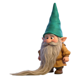 Whimsical Garden Gnome Character - 3D Fantasy Icon