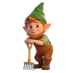Charming Garden Gnome Character Icon - 3D Rendered
