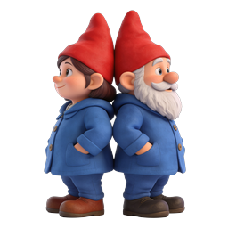 Garden Gnomes Duo - 3D Cartoon Illustration Icon