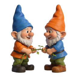 Playful Garden Gnomes Tug of War Clay 3D Icon
