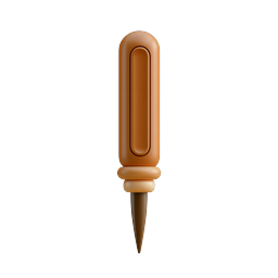 Wooden Garden Plant Stake Marker Icon 3D Render