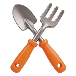 Crossed Garden Tools Trowel and Fork Icon