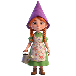 Charming Garden Witch Girl 3D Character Icon