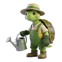 Charming Gardening Turtle Icon for Nature Projects