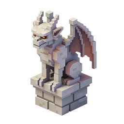 Gargoyle Statue 3D Voxel Icon | Fantasy Game Asset
