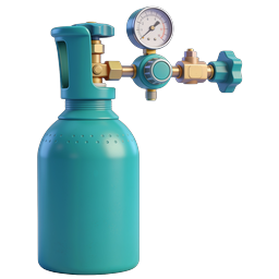 Gas Cylinder Pressure Tank Icon with Gauge