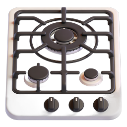Icône de plaque de cuisson au gaz 3D - Appareil de cuisine