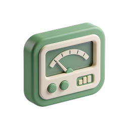 Clay-Style Gauge Meter Icon | 3D Measurement Device