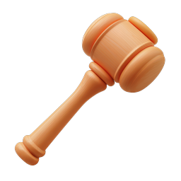 Stylized Gavel Icon for Legal Applications