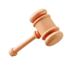 Stylized Gavel Icon for Legal Representation